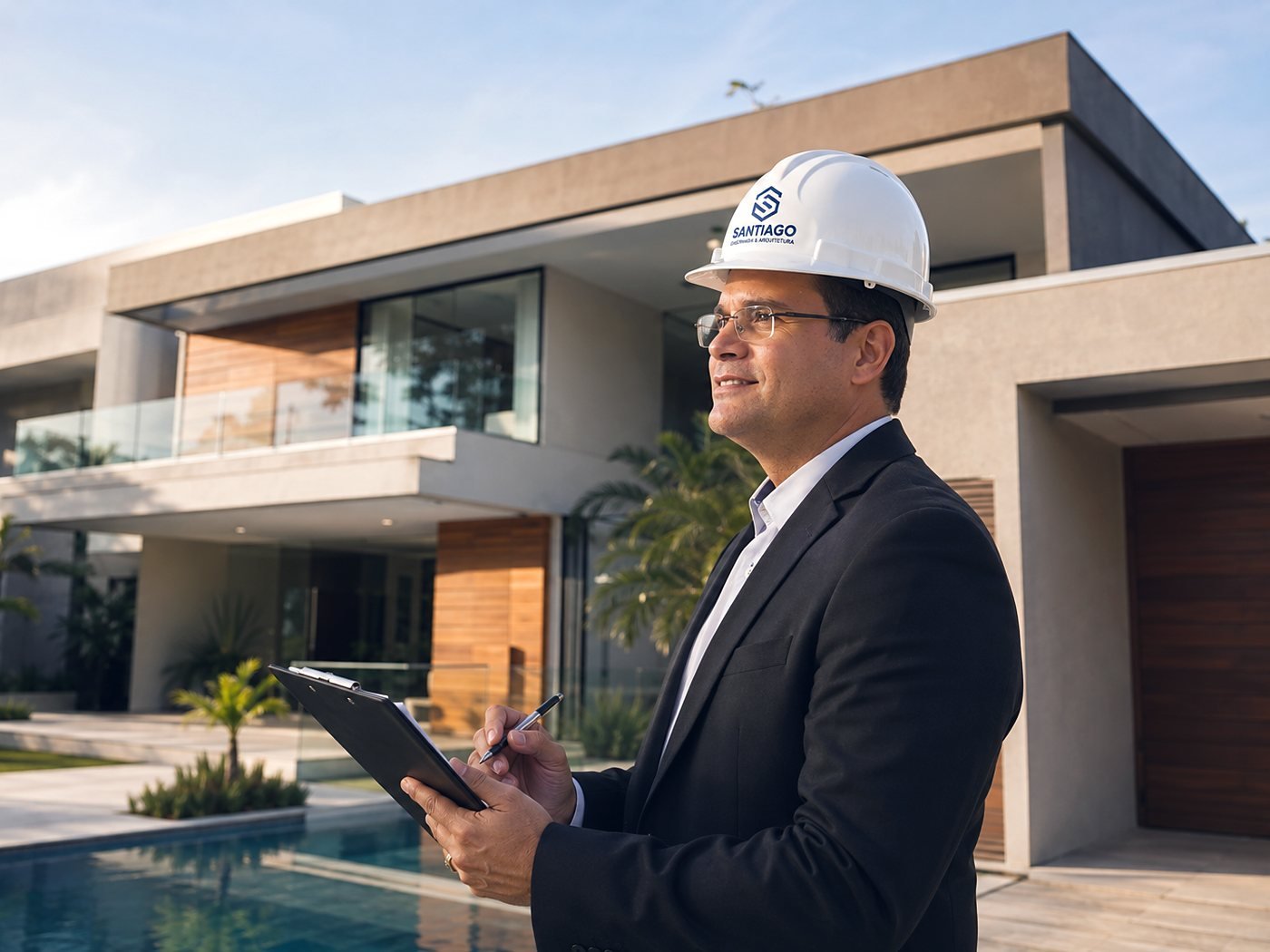 Gleibson Cordeiro Lopes, Arquiteto e Urbanista, em vistoria técnica de imóvel de alto padrão